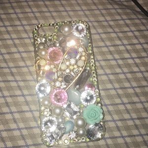iPhone 5 bling clear heart case.